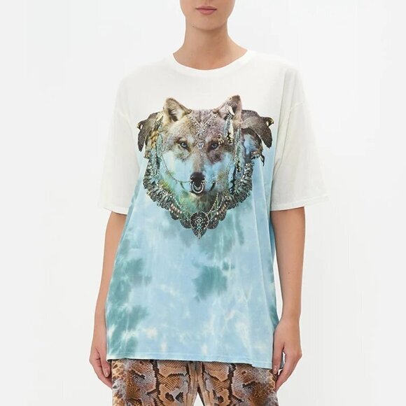 Camilla Call Of‎ The Falcon Oversized Band Tee XS b59